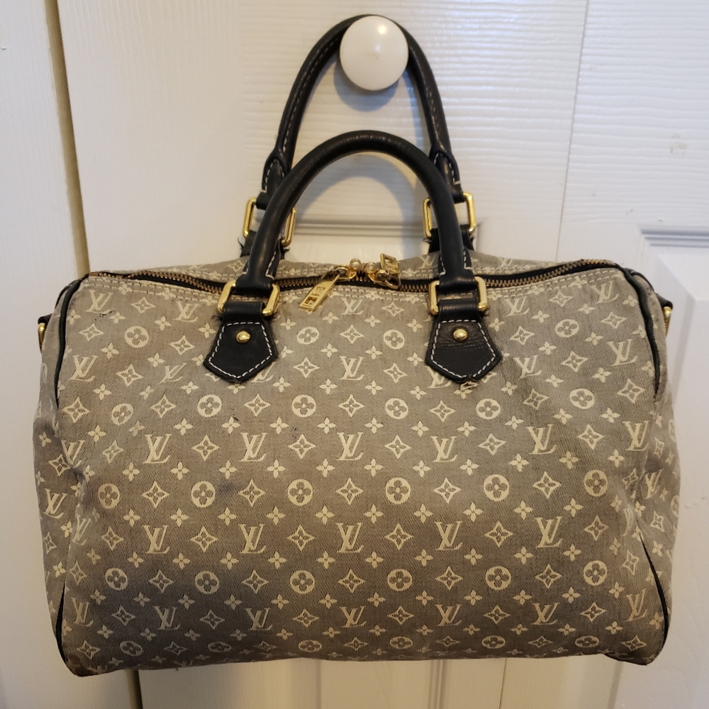 louis-vuitton canvas satchel handbag j